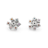 Set of 925 Silver Coral cufflinks with semi-precious stones